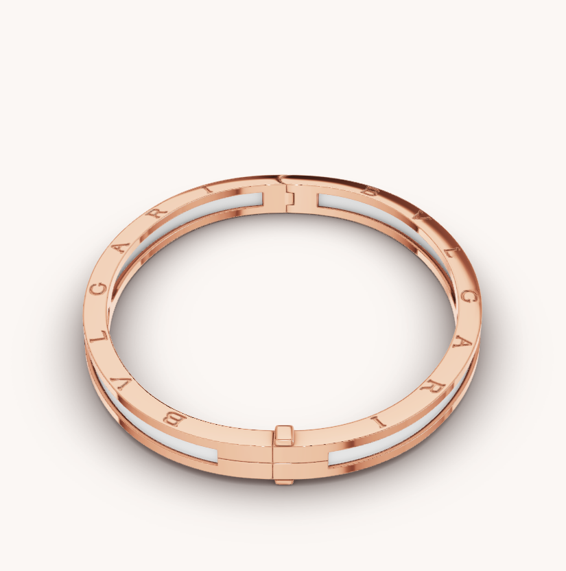 [⭐DORISW]ZERO 1 PINKGOLD MIT WEISSEM KERAMIKARMBAND