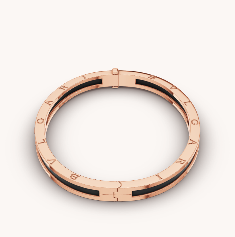 [⭐DORISW]ZERO 1 PINKGOLD MIT ARMBAND AUS SCHWARZER KERAMIK