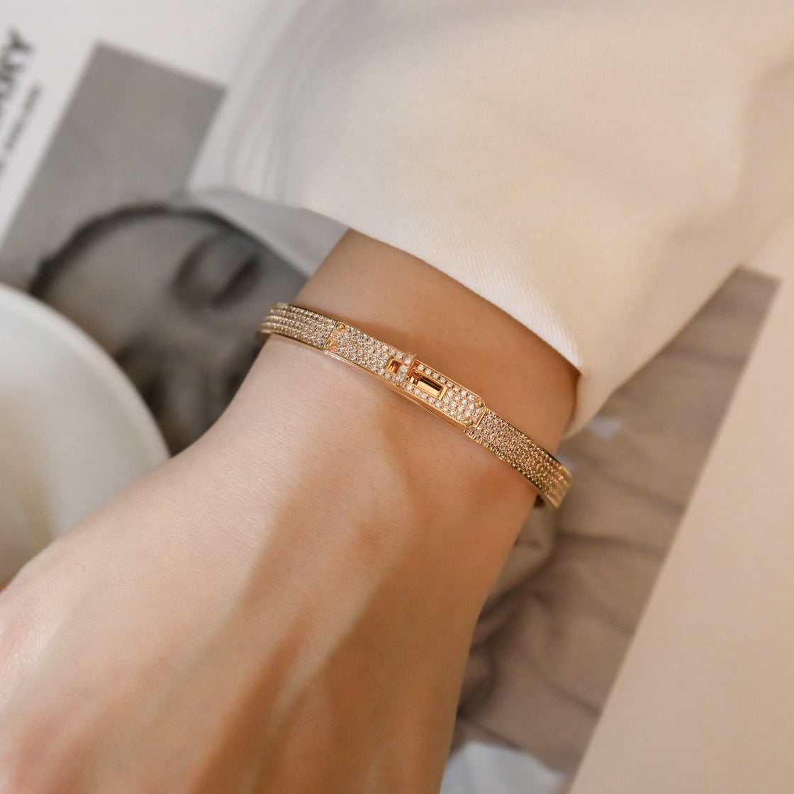 [⭐DORISW] KELLY BRACELET DIAMOND PAVED