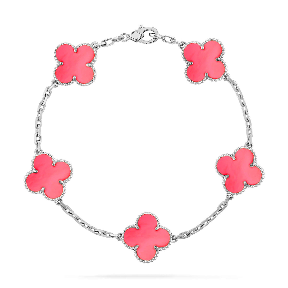 [[⭐DORISW] ]New  CLOVER 5 MOTIFS  PINK MOP BRACELET COLLECTION