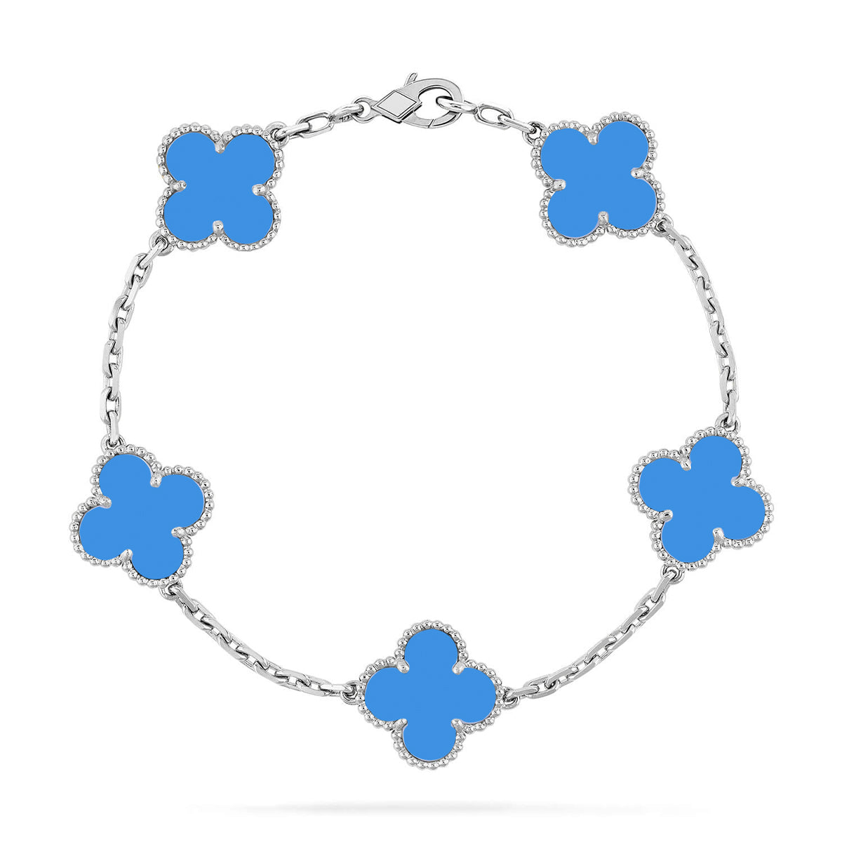 [[⭐DORISW] ]New CLOVER 5 MOTIF BLUE AGATE BRACELET COLLECTION