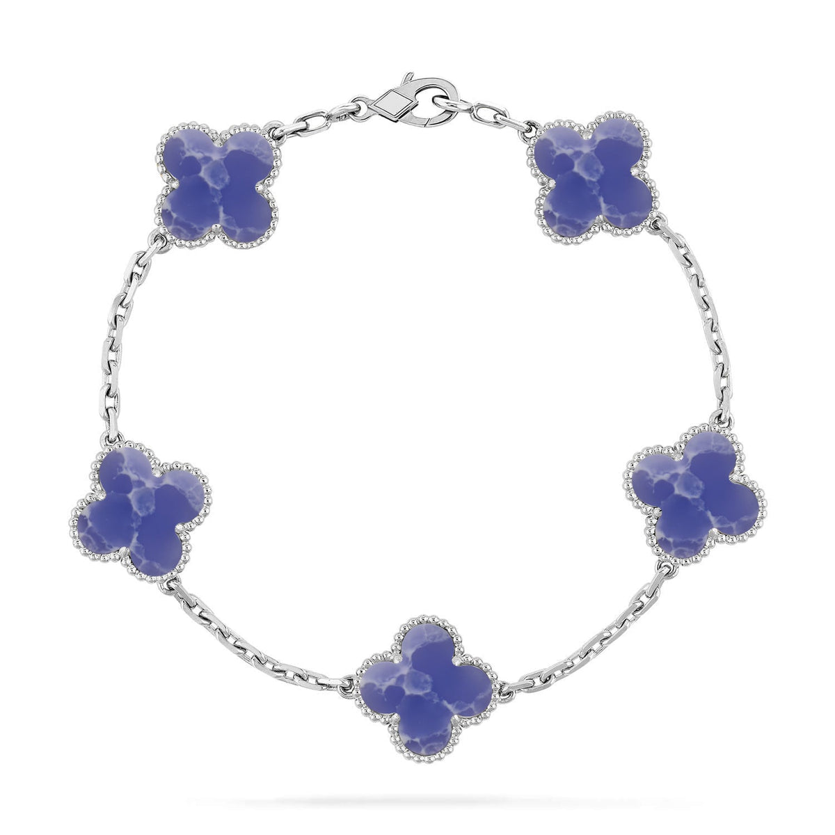 [[⭐DORISW] ]NEUE CLOVER 5 MOTIF ARMBAND-KOLLEKTION MIT BLAUEN ADERN