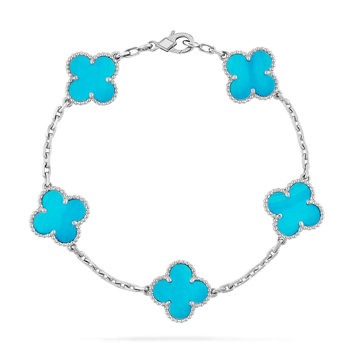 [[⭐DORISW] ]New  CLOVER 5 MOTIF TURQUOISE BRACELET COLLECTION
