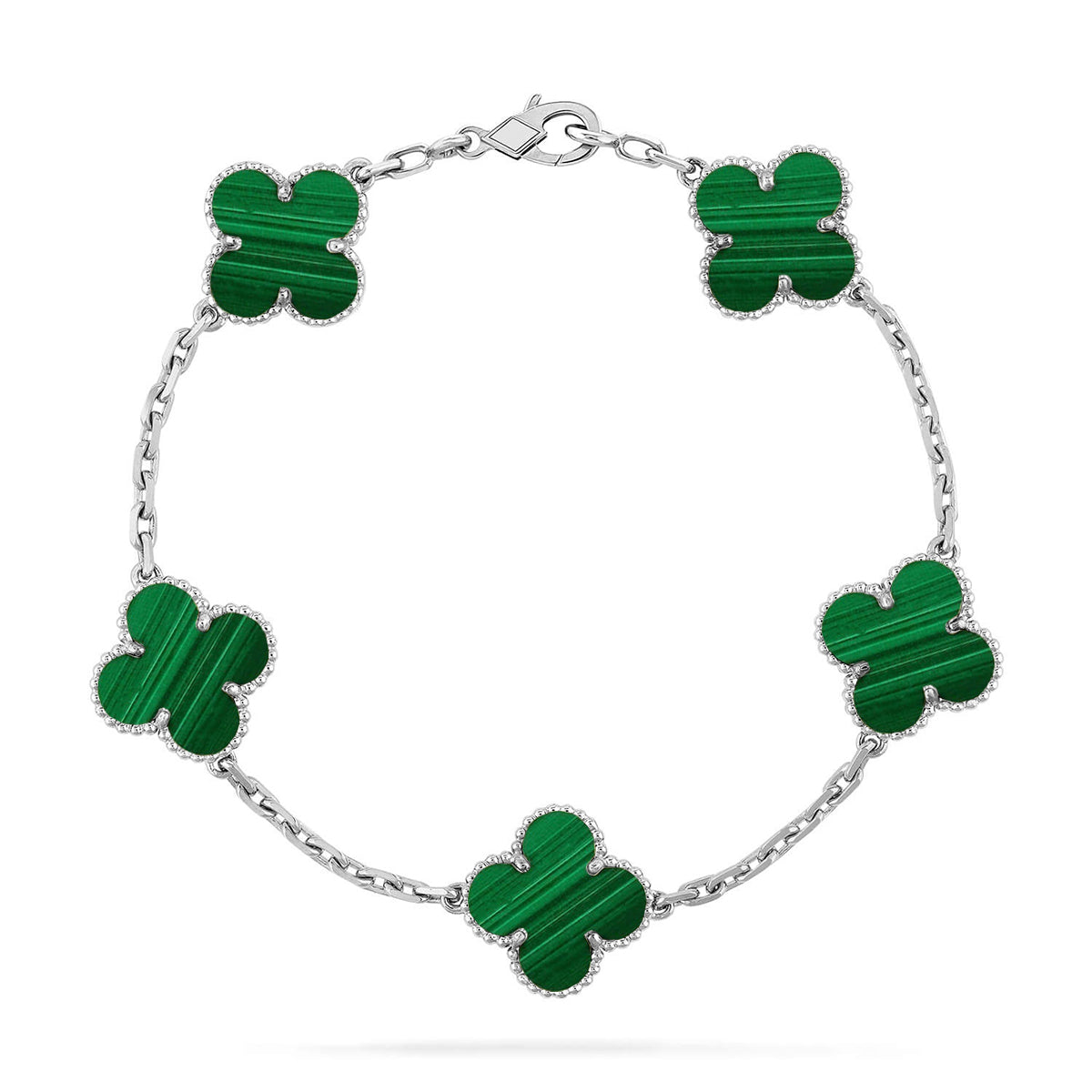 [[⭐DORISW] ]New  CLOVER 5 MOTIF MALACHITE BRACELET COLLECTION