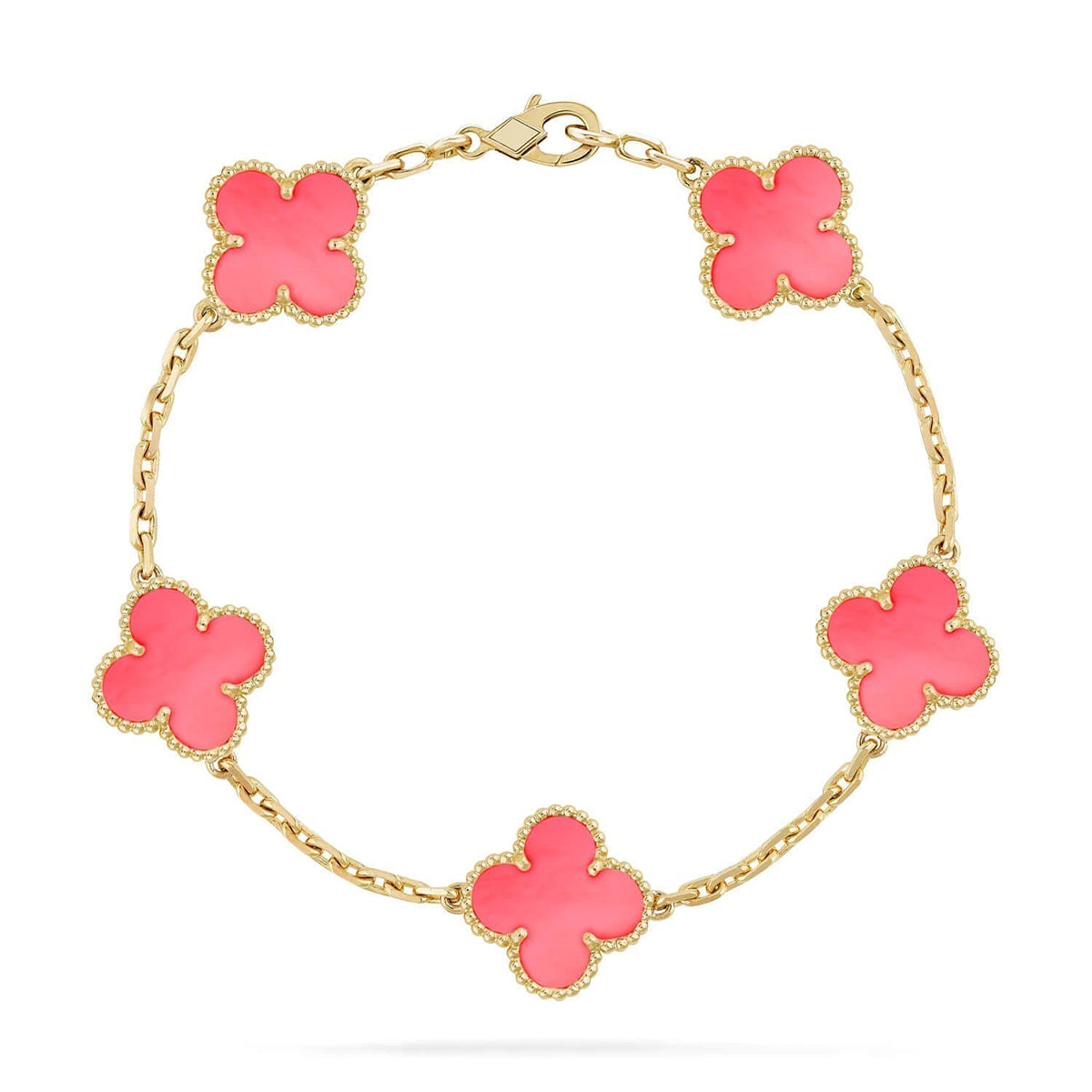 [[⭐DORISW] ]New  CLOVER 5 MOTIFS  PINK MOP BRACELET COLLECTION