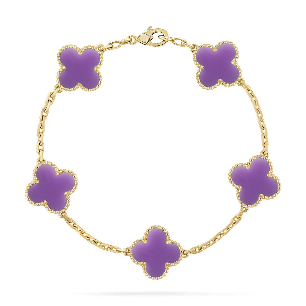 [[⭐DORISW] ]NEUE KOLLEKTION: CLOVER-ARMBAND MIT 5 MOTIVEN IN HELLVIOLETT