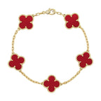 [[⭐DORISW] ]NEUE KOLLEKTION: CLOVER ARMBAND MIT 5 MOTIVEN IN ROTEM KARNELIAN