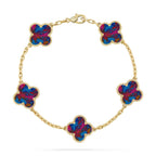 [[⭐DORISW] ]New CLOVER 5 MOTIF COLOR GEMSTONES BRACELET COLLECTION
