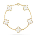 [[⭐DORISW] ]NEUE CLOVER WHITE PEARL MOP 5-MOTIV ARMBAND-KOLLEKTION