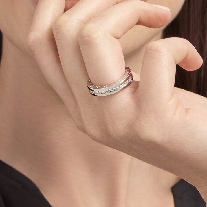 [⭐DORISW]ZERO 1 ONE-BAND PAVED DIAMONDS ON THE SPIRAL RING