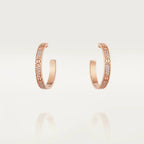 [⭐DORISW] LOVE DIAMOND PINK GOLD HOOP EARRINGS