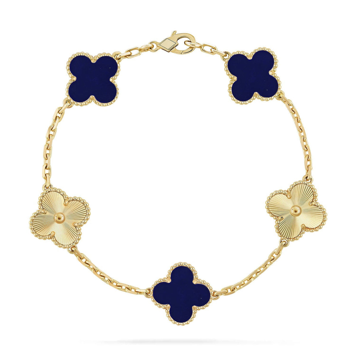 [[⭐DORISW] ]NEUE KOLLEKTION: CLOVER 5-MOTIV ARMBAND MIT LAPISLAZULI
