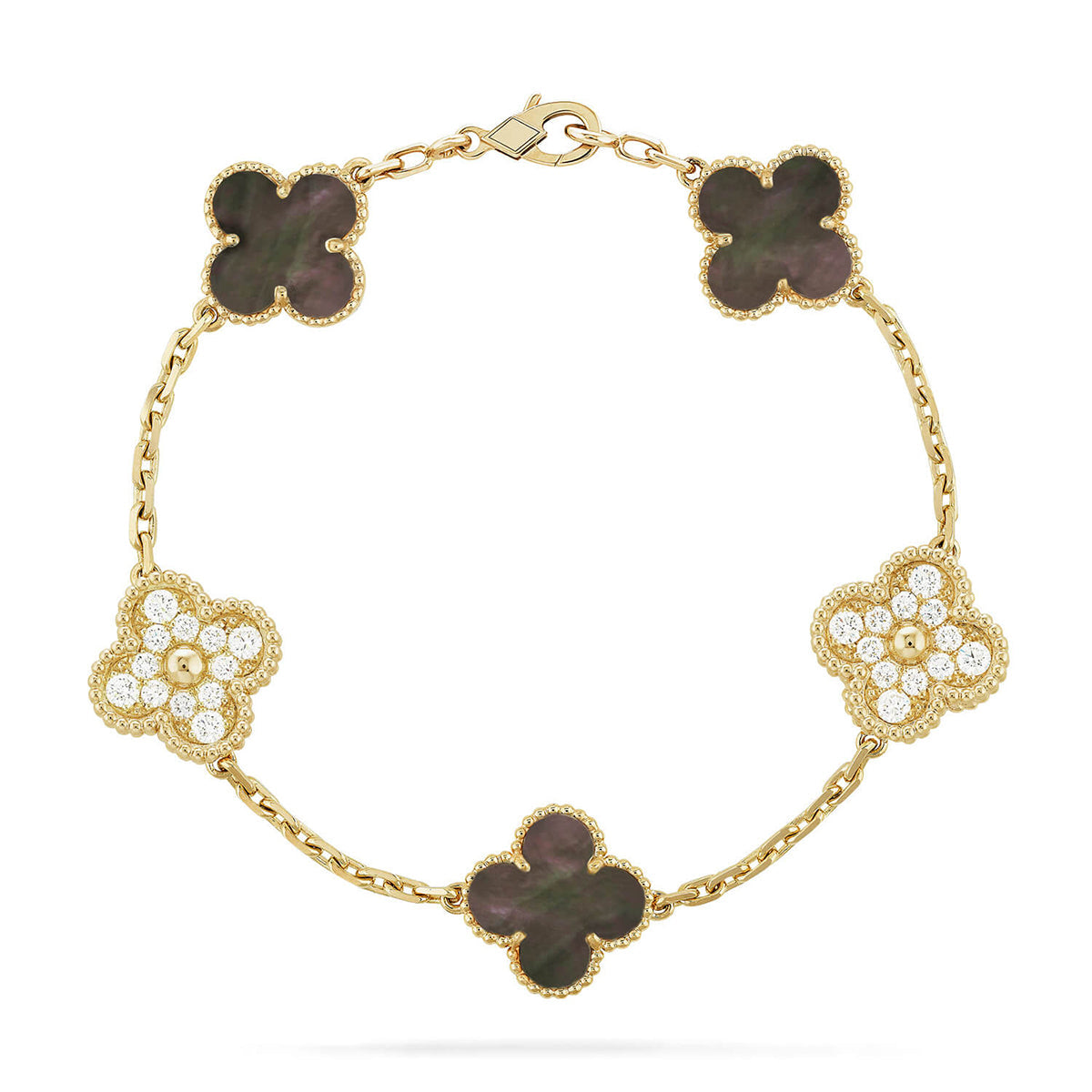 [[⭐DORISW] ]New CLOVER 5 MOTIF GRAY MOP BRACELET COLLECTION