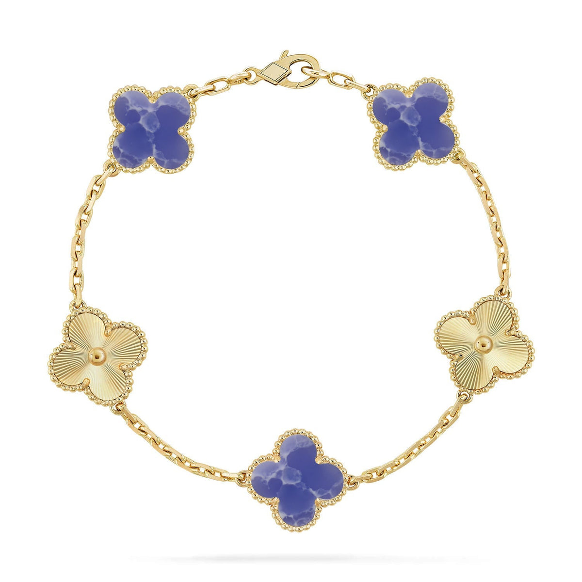 [[⭐DORISW] ]NEUE CLOVER 5 MOTIF ARMBAND-KOLLEKTION MIT BLAUEN ADERN