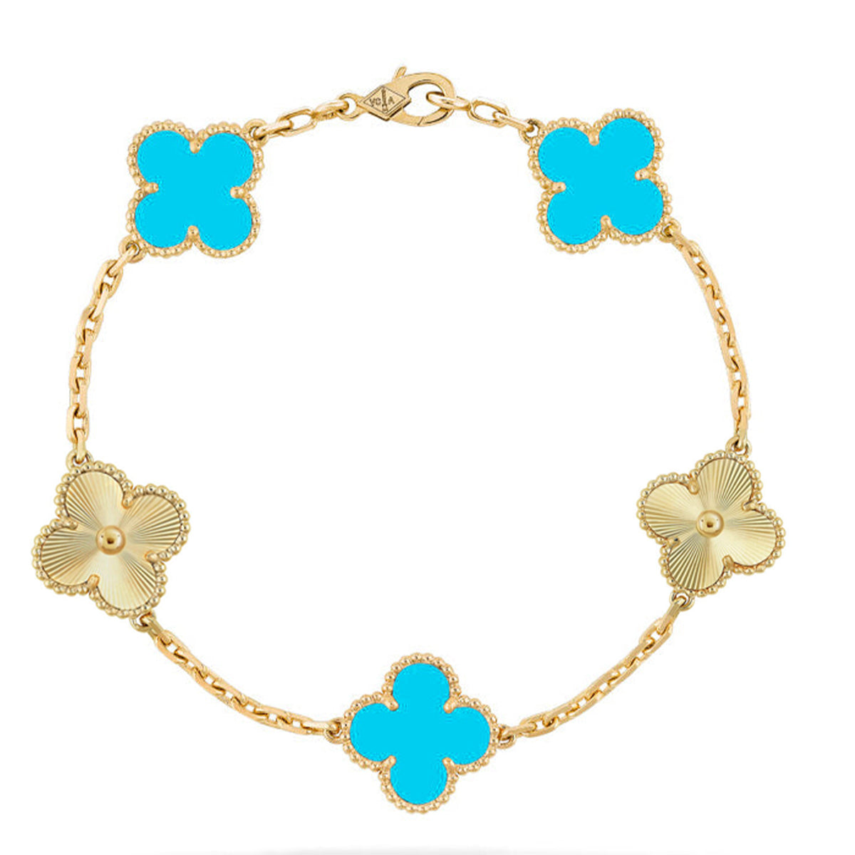 [[⭐DORISW] ]New  CLOVER 5 MOTIF TURQUOISE BRACELET COLLECTION