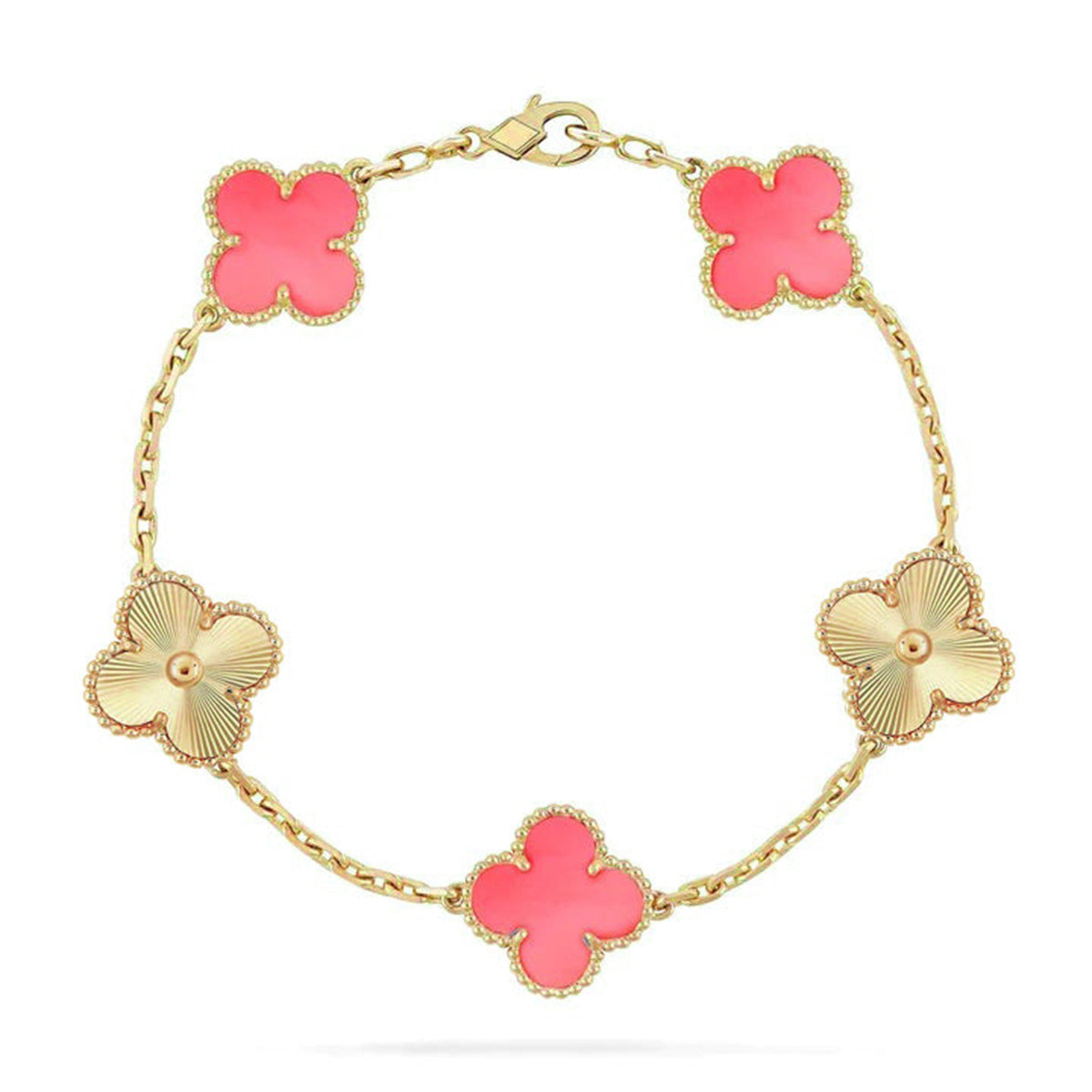 [[⭐DORISW] ]New  CLOVER 5 MOTIFS  PINK MOP BRACELET COLLECTION