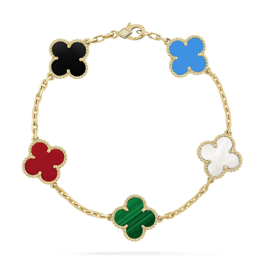 [[⭐DORISW] ]New CLOVER 5 MOTIFS MULTICOLOR BRACELET