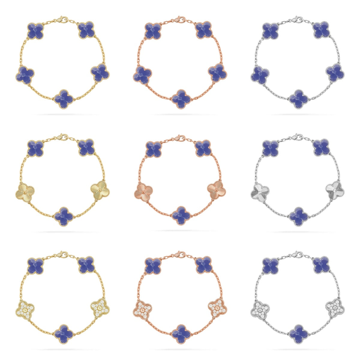 [[⭐DORISW] ]New CLOVER 5 MOTIF BLUE VEINS BRACELET COLLECTION