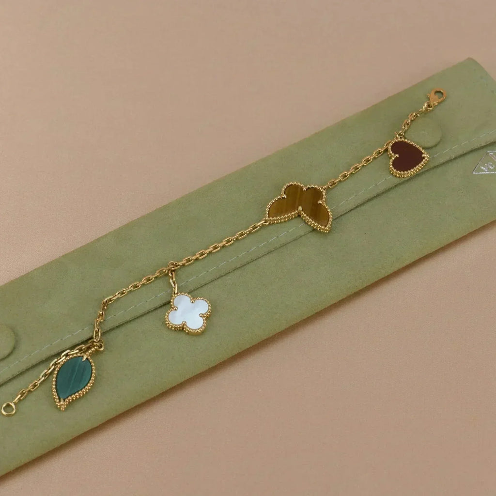 [⭐DORISW] LUCKY SPRING 5 MOTIF GOLD BRACELET