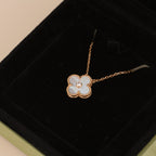 [⭐DORISW] CLOVER 15MM DIAMOND WHITE FRITILLARIA-HALSKETTE