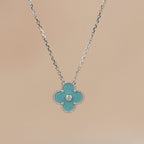 [⭐DORISW] CLOVER 15MM DIAMOND SVRES PORCELAIN  NECKLACE SILVER