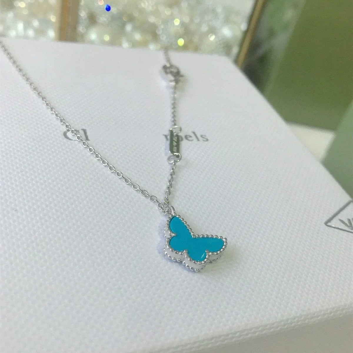 [⭐DORISW] バタフライ ターコイズ バタフライ ブレスレット シルバー