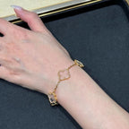 [[⭐DORISW] ]NEUES CLOVER 5-MOTIV ARMBAND MIT BERGKRISTALL