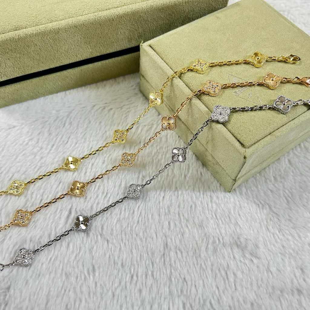 [[⭐DORISW] ]CLOVER 6 MOTIF DIAMOND LASER BRACELET