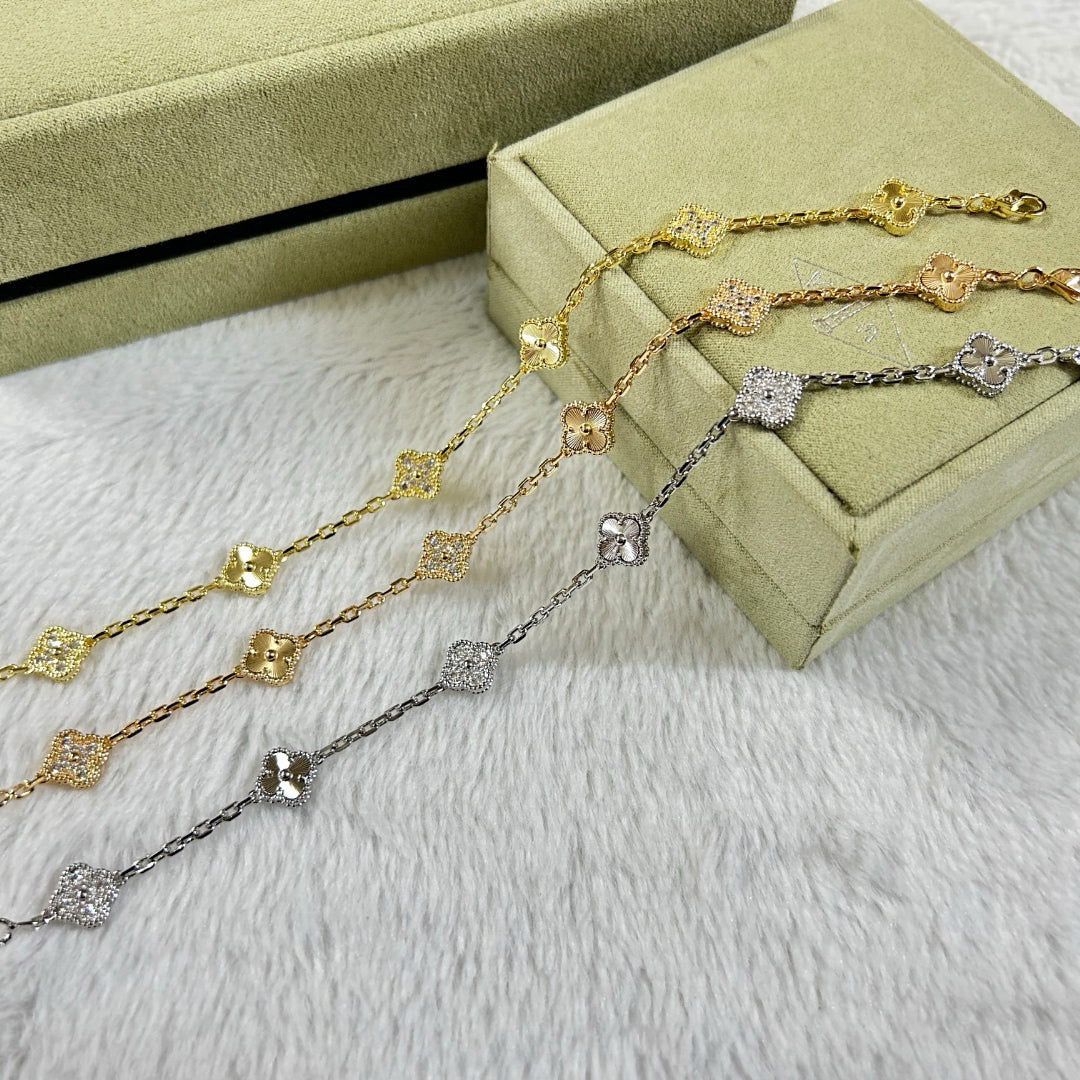 [[⭐DORISW] ]CLOVER 6 MOTIF DIAMOND LASER BRACELET