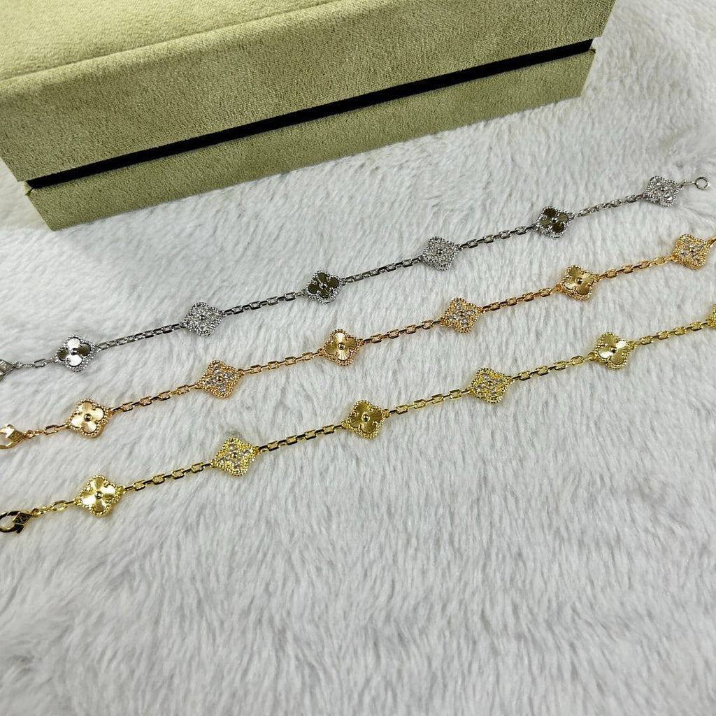 [[⭐DORISW] ]CLOVER 6 MOTIF DIAMOND LASER BRACELET