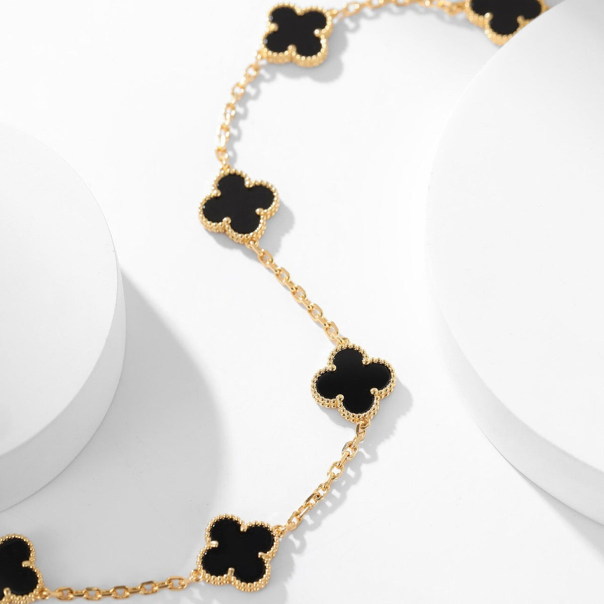 [⭐DORISW] CLOVER 10 MOTIFS ONYX NECKLACE