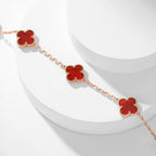 [⭐DORISW] CLOVER 10 MOTIFS CARNELIAN NECKLACE