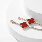 [⭐DORISW] CLOVER 10 MOTIFS CARNELIAN NECKLACE
