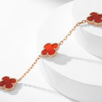 [⭐DORISW] CLOVER 10 MOTIFS CARNELIAN NECKLACE