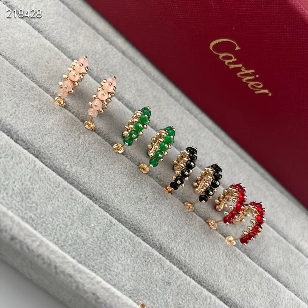 [[⭐DORISW] ] NEW COLORED GEMSTONE COLLECTION SMALL HOOP EARRINGS