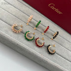 [[⭐DORISW] ] NEW COLORED GEMSTONE COLLECTION SMALL HOOP EARRINGS