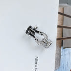 [⭐DORISW] GROSSES HUFEISEN-ARMBAND SCHWARZ-WEISS-DIAMANT ROSÉGOLD