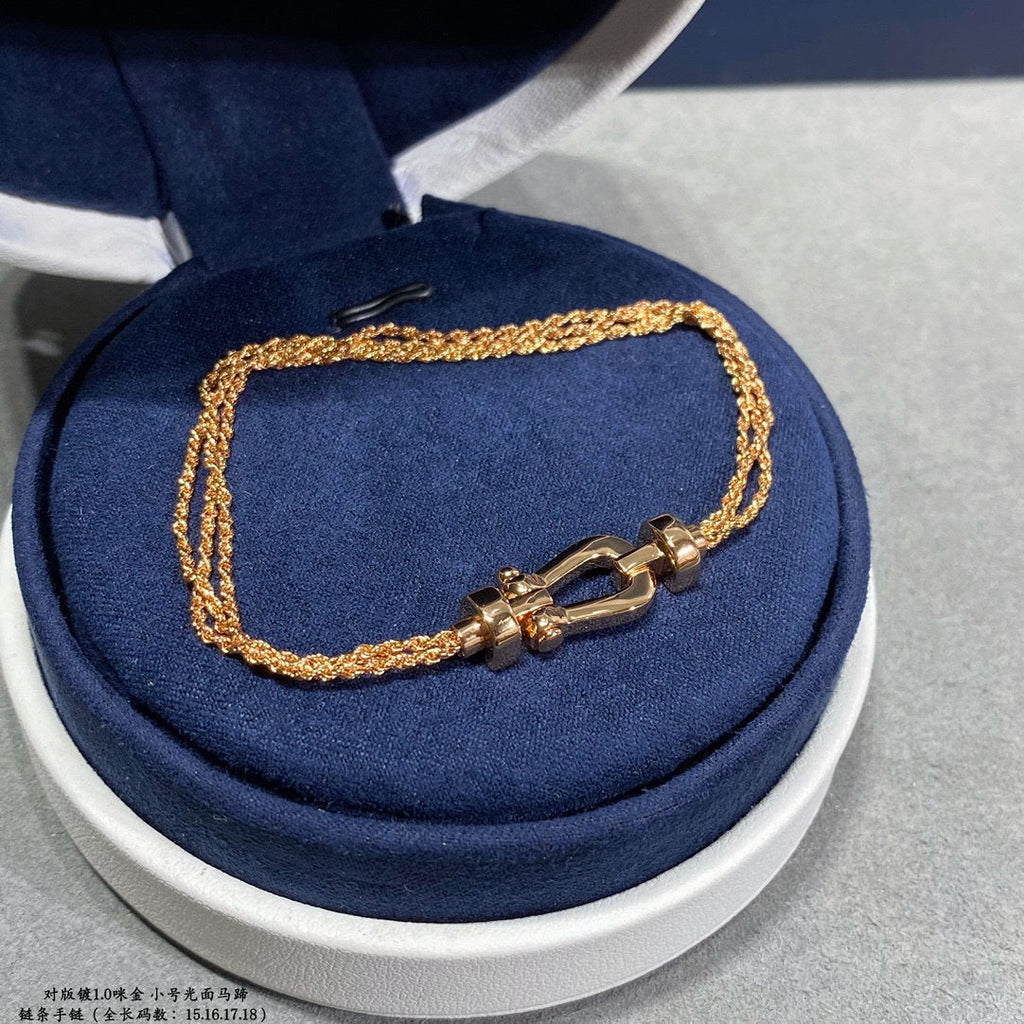 [⭐DORISW] FORCE SMALL HORSESHOE  DIAMOND CHAIN ROPE BRACELET