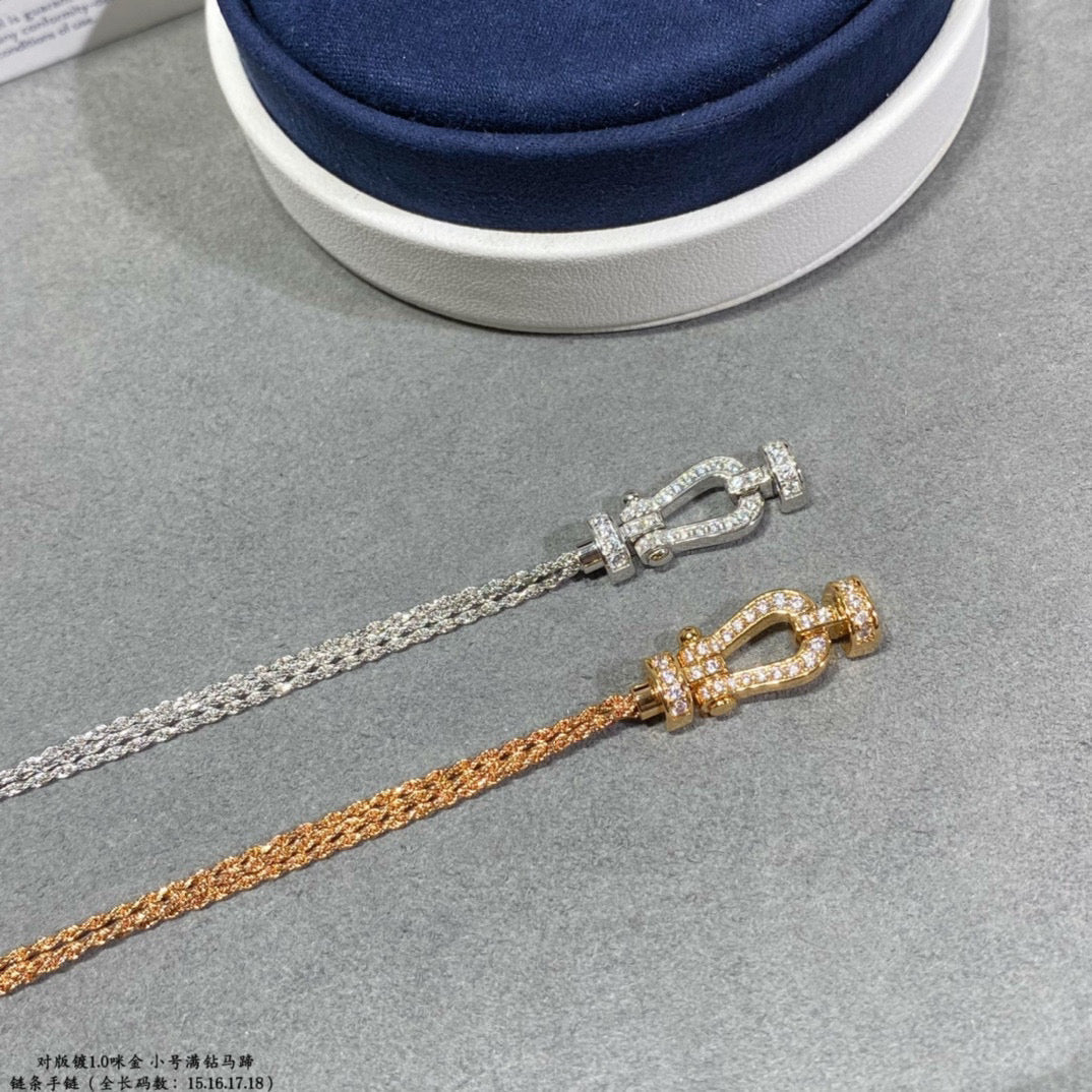 [⭐DORISW] FORCE SMALL HORSESHOE  DIAMOND CHAIN ROPE BRACELET