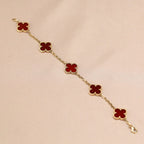 [[⭐DORISW] ]NEUE KOLLEKTION: CLOVER ARMBAND MIT 5 MOTIVEN IN ROTEM KARNELIAN