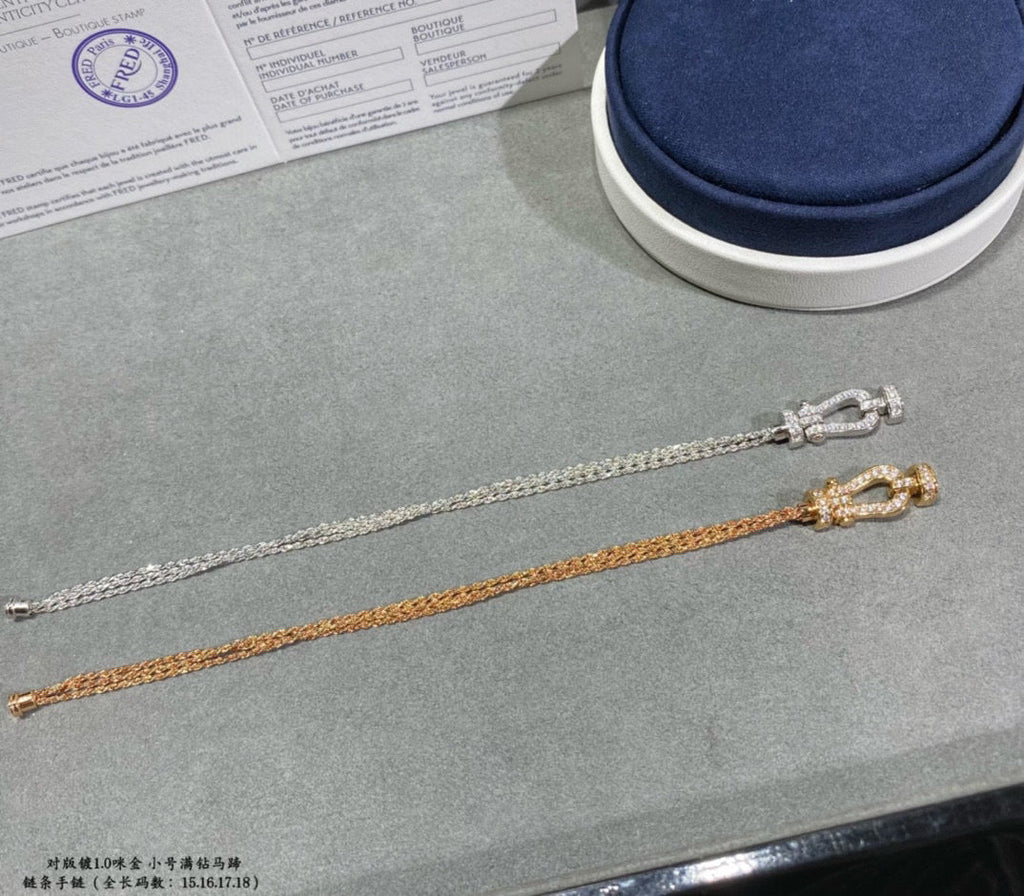 [⭐DORISW] FORCE SMALL HORSESHOE  DIAMOND CHAIN ROPE BRACELET