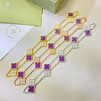 [⭐DORISW] KLEEBATT 10 MOTIVE LILA VIOLETT DIAMANT-HALSKETTE