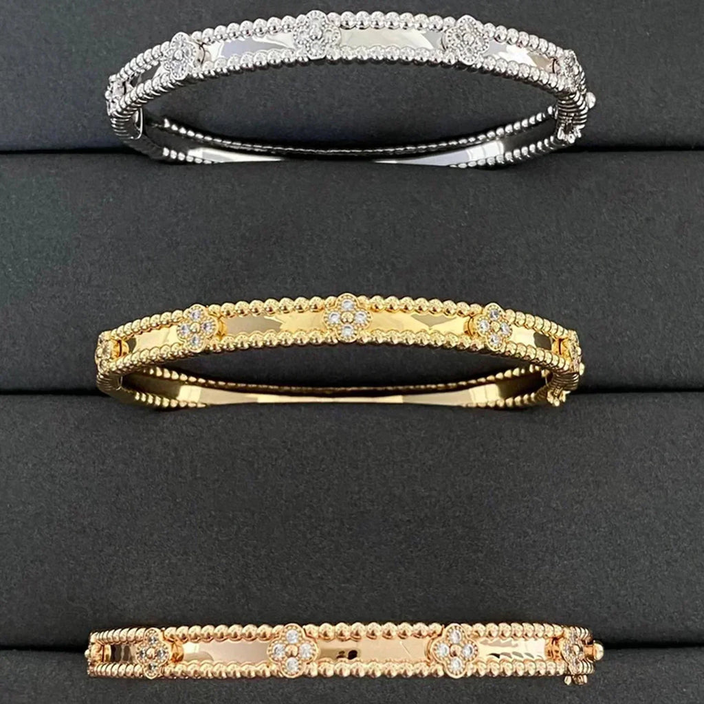 [⭐DORISW] KLEEBATT-ARMBAND 4MM DIAMANTEN