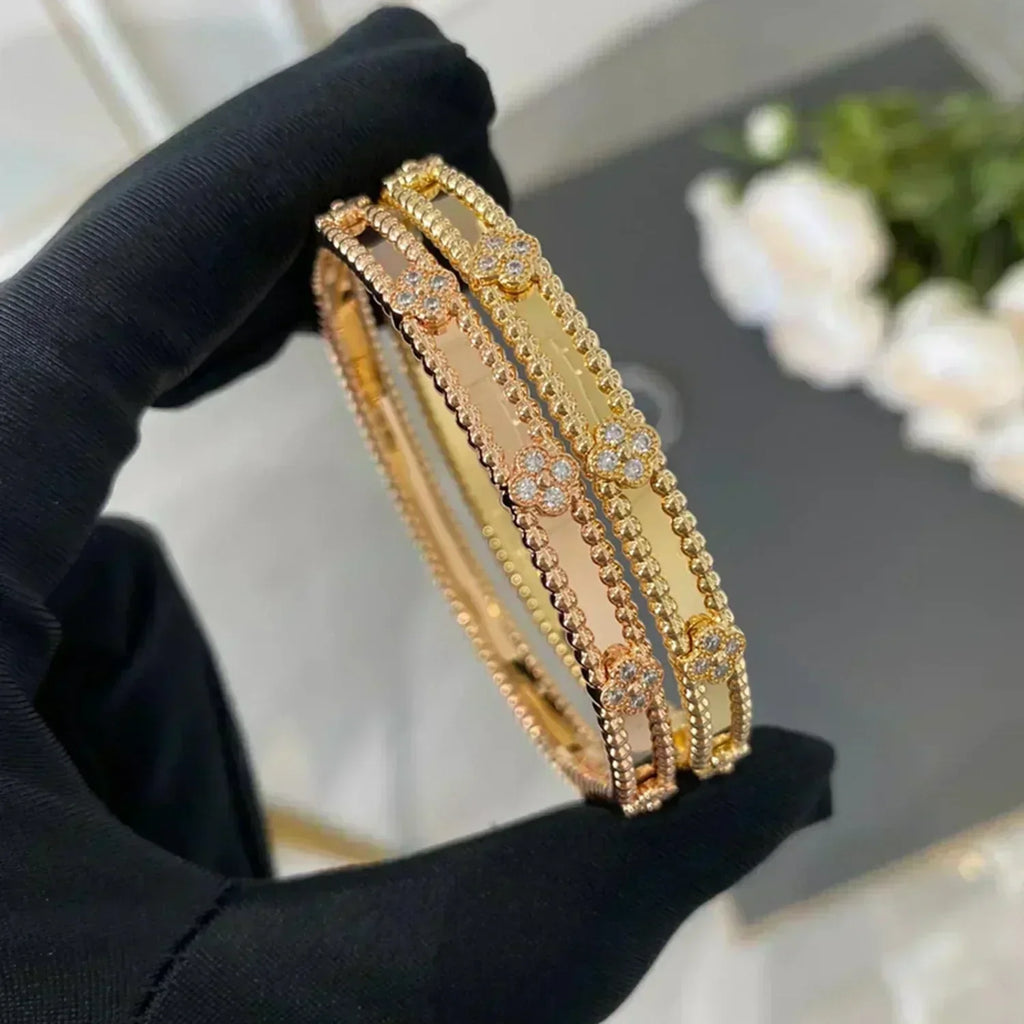 [⭐DORISW] KLEEBATT-ARMBAND 4MM DIAMANTEN