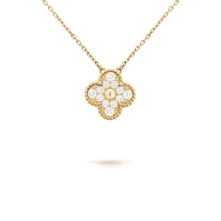 [⭐DORISW] CLOVER 15MM DIAMANT-EINZELBLUMEN-HALSKETTE