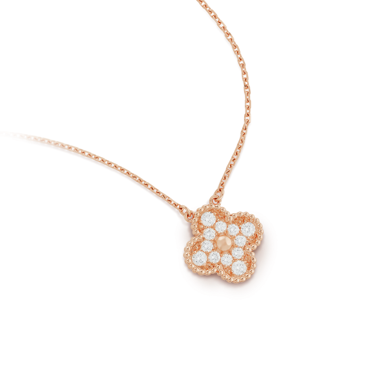 [⭐DORISW] CLOVER 15MM DIAMANT-EINZELBLUMEN-HALSKETTE