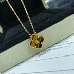 [⭐DORISW] CLOVER 15MM DIAMANT UND GELBES TIGERAUGE-ACHAT Halskette