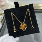 [⭐DORISW] CLOVER 15MM DIAMANT UND GELBES TIGERAUGE-ACHAT Halskette