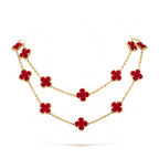 [⭐DORISW] CLOVER 20 MOTIFS CARNELIAN NECKLACE