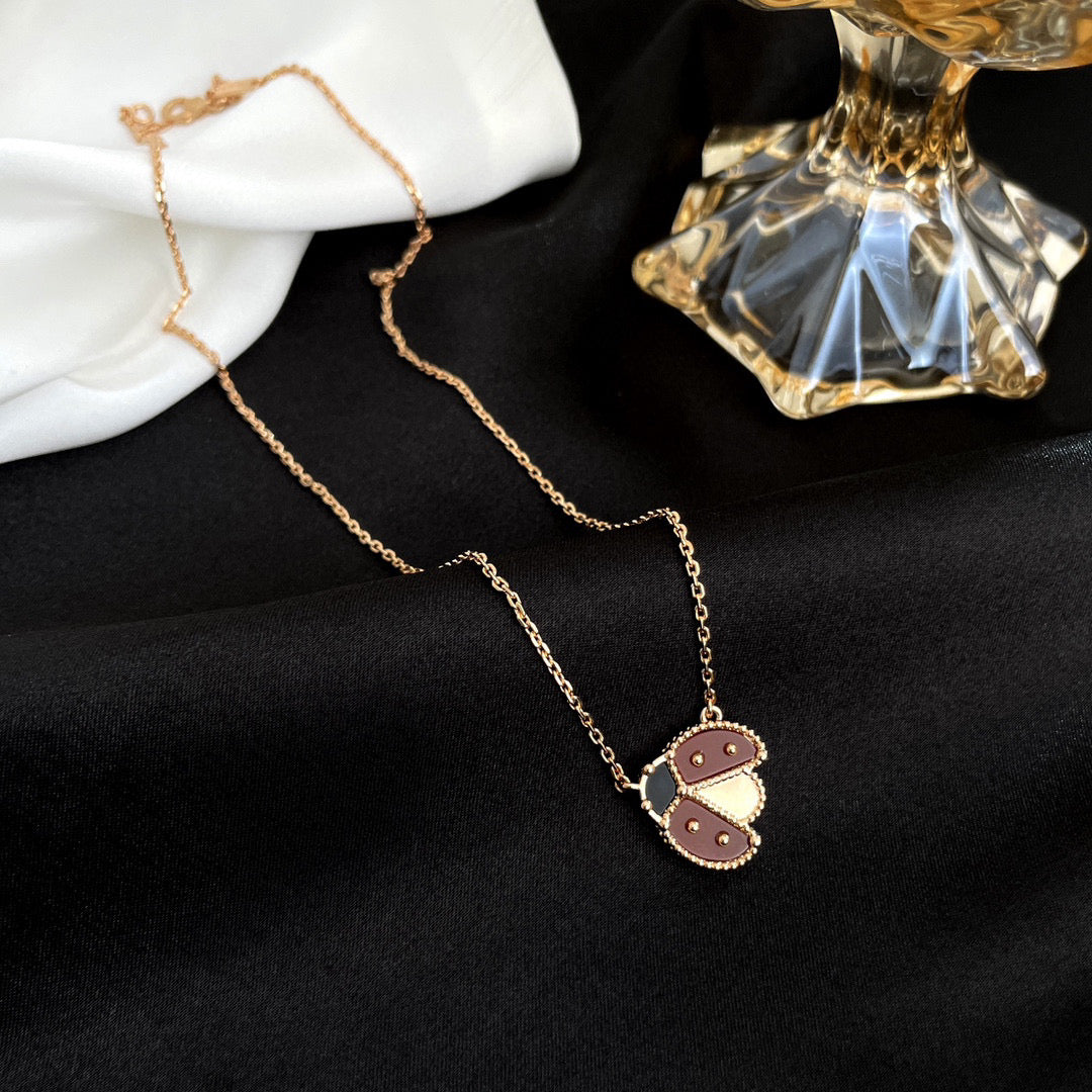 [⭐DORISW] LUCKY  CARNELIANS LADYBUG NECKLACE